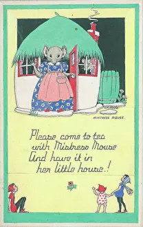 Steele Prints: Mistress mouse. Please come to tea/ with Mistress Mouse?