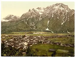 Mittenwald Prints: Mittenwald and Carwendel (i. e. Karwendel), Upper Bavaria, Ge
