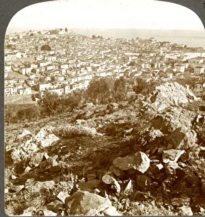 Lesbos Prints: Mitylene, Port of Lesbos, looking east over Aegean Sea