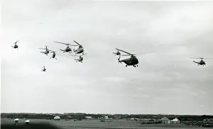 A mixed formation of Westland helicopters