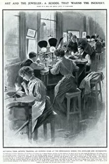 Classes Collection: Mixed gender evening class at an arts school 1909