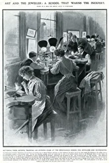 Images Dated 27th September 2019: Mixed gender evening class at an arts school 1909