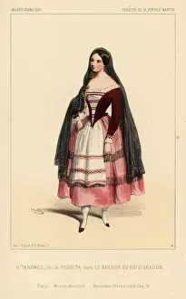 Porte Prints: Mlle. Andrea as Paghita in Le Barbier du Roi d Aragon, 1844