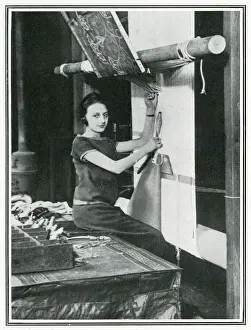 Apprentice Prints: Mlle. Loger, first girl to enter world-famous Gobelin works