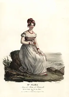 Armand Prints: Mlle Stephany Clara as Celanie in l Ile des Noirs, 1828