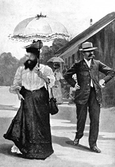 Images Dated 24th October 2004: Mme. Delait, the bearded lady, with her husband at La Schluc