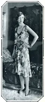 Belt Prints: Mme, Drake-Exner wearing in a dress of her own design