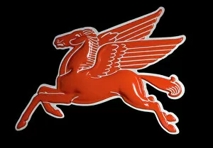 Images Dated 3rd April 2008: The Mobil Pegasus Logo - Perspex sign