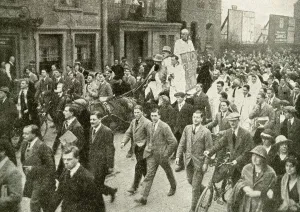 Privileged Prints: Mock funeral with Cambridge University students