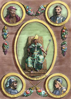 Ruler Collection: Moctezuma II, Hernan Cortes, Pedro de Alvarado, Gonzalo de