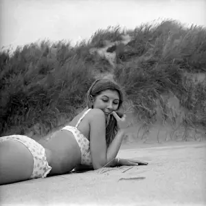 Dunes Prints: Model on a beach near sand dunes