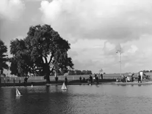 Pond Prints: The model boating pond at Blackheath, south London, situated on the edge of the heath
