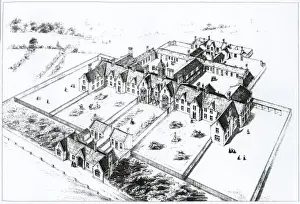 Parishes Prints: Model poorhouse for town parishes in Scotland