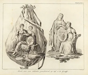 Ridicule Prints: Model for a ridicule or small drawstring bag