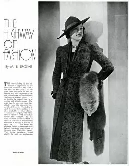 Images Dated 27th July 2017: Model wearing a full length coat 1937