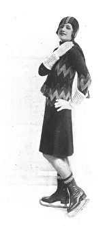 New Images July 2023 Collection: Model weating a skating outfit from Lillywhites Date: 1930