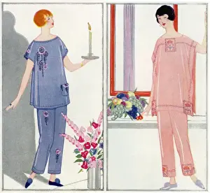 Two models in elegant nightwear