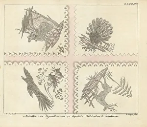 Needlework Prints: Models of vignettes for embroidered handkerchiefs