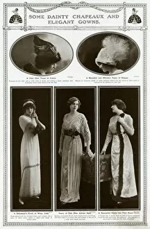 Images Dated 18th October 2017: Models wearing elegant gowns 1912