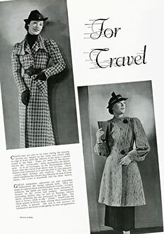 Pebble Gallery: Models wearing travel coats 1937