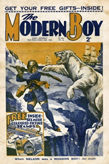 The Modern Boy front cover - Nelson polar bear attack The Modern Boy front cover - Nelson polar bear attack
