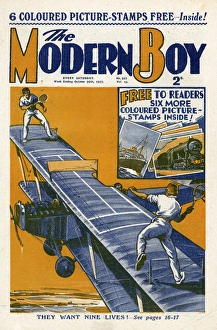 Stunts Collection: The Modern Boy front cover - Wing walkers play tennis