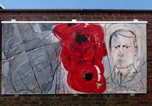 Pilkem Prints: Modern Hedd Wyn Mural, Iron Cross, Pilkem Ridge