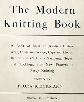 Instructions Prints: The Modern Knitting Book, WW1