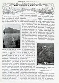 Modern Naval Warfare. Page from The Illustrated London News, 10th October 1914. Date: 1914