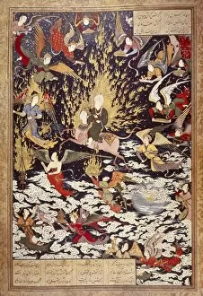 Illuminated Collection: Mohammad on Horseback Persian miniature