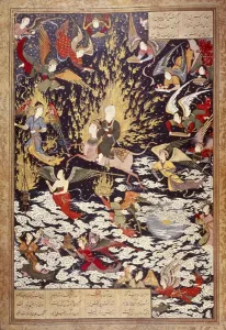 Masculine Collection: Mohammad on Horseback.. Persian miniature