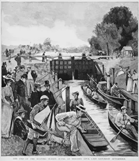 Water Ways Prints: Molesey Lock at end of boating season