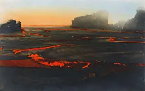 Volcanoes Prints: Molten lava - Hawaii