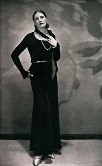 Molyneux velvet cocktail pyjamas, 1931