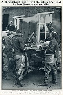 Images Dated 2nd December 2015: A momentary rest with Belgian artillerymen 1914