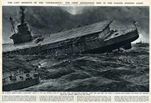 Abandon Gallery: Last moments of HMS Courageous by G. H. Davis