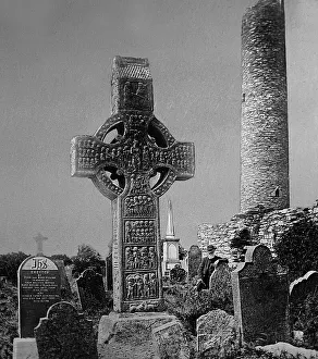 Louth Prints: Monasterboice Cross and Round Tower, County Louth, Ireland
