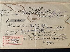 Images Dated 17th February 2021: Money order with Titanic red rubber stamp