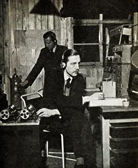 Monitoring radio stations for news to rush to editors Date: 1941