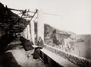 Monk, balcony Capuchin monastery, Amalfi, Italy