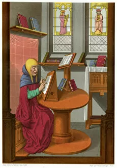 Images Dated 22nd May 2019: MONK COPYING A MS