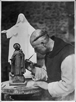 Monk Paints Statuette
