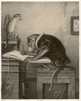 Indoors Prints: MONKEY ARTIST
