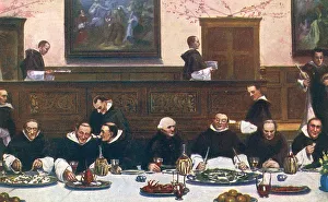 Guests Collection: Monks at Dinner - Friday by Walter Dendy Sadler