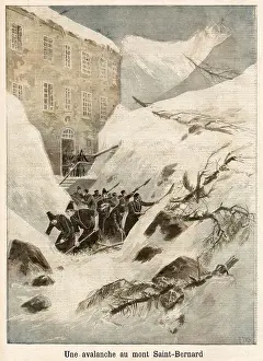 Prevents Prints: The monks of Saint-Bernard clear snow after an avalanche blocks the pass and prevents access to their monastery Date