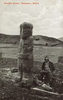 Monolithic stele at Tiwanaku, Bolivia