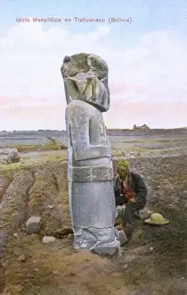 Bennett Prints: Monolithic stele at Tiwanaku, Bolivia