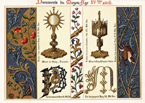Franc Prints: Monstrance, Italian reliquary, and borders from illuminated manu