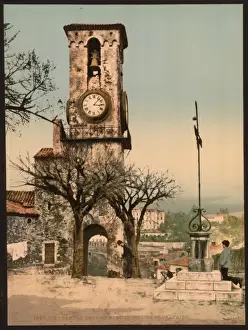 Calvary Prints: Mont Chevalier, the tower and calvary, Cannes, Riviera Mont