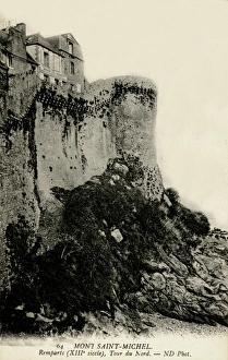 Images Dated 24th March 2016: Mont-St-Michel, France - North tower and ramparts